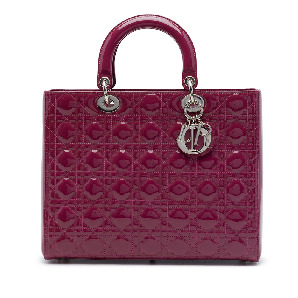 Pre-Loved Dior Large Patent Cannage Lady Dior
